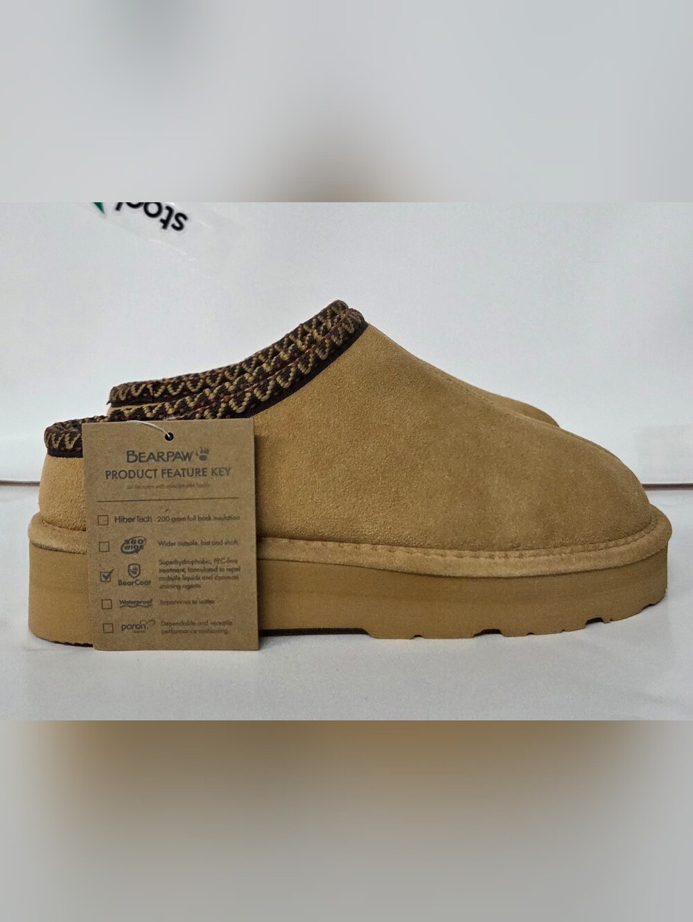 BearPaw Martis Suede Platform Warm Slippers Women's Size 9 NEW!!